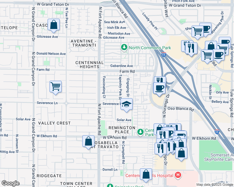 map of restaurants, bars, coffee shops, grocery stores, and more near 9061 Intriguing Avenue in Las Vegas