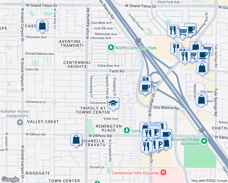 map of restaurants, bars, coffee shops, grocery stores, and more near 9024 Smart Court in Las Vegas