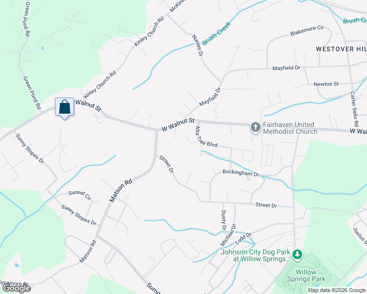 map of restaurants, bars, coffee shops, grocery stores, and more near 9 Alta Tree Court in Johnson City