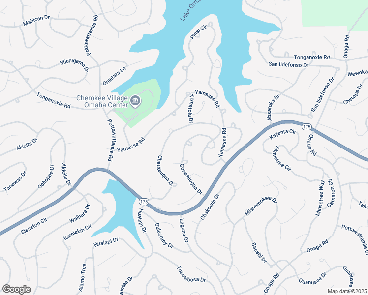 map of restaurants, bars, coffee shops, grocery stores, and more near 2 Conasaugua Trail in Cherokee Village