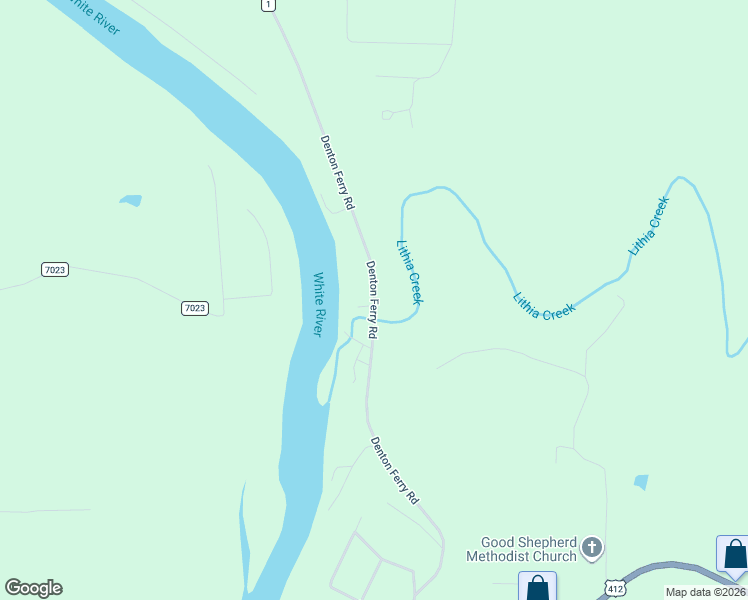 map of restaurants, bars, coffee shops, grocery stores, and more near 1032 Denton Ferry Road in Gassville