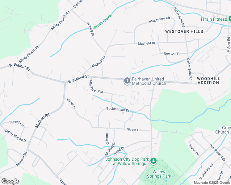 map of restaurants, bars, coffee shops, grocery stores, and more near 305 Alta Tree Blvd in Johnson City