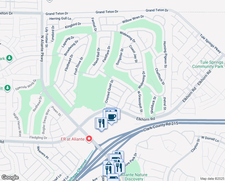 map of restaurants, bars, coffee shops, grocery stores, and more near 2724 Cheer Pheasant Ave in North Las Vegas