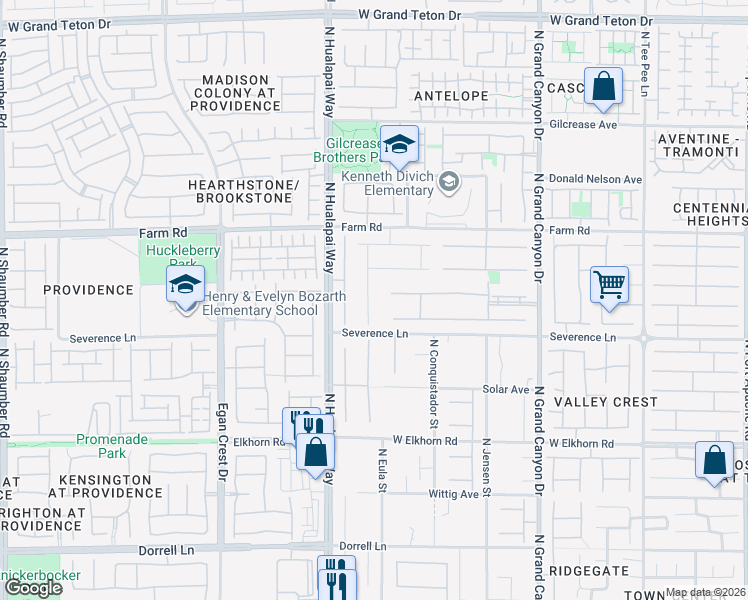 map of restaurants, bars, coffee shops, grocery stores, and more near 7460 Tucker William Street in Las Vegas