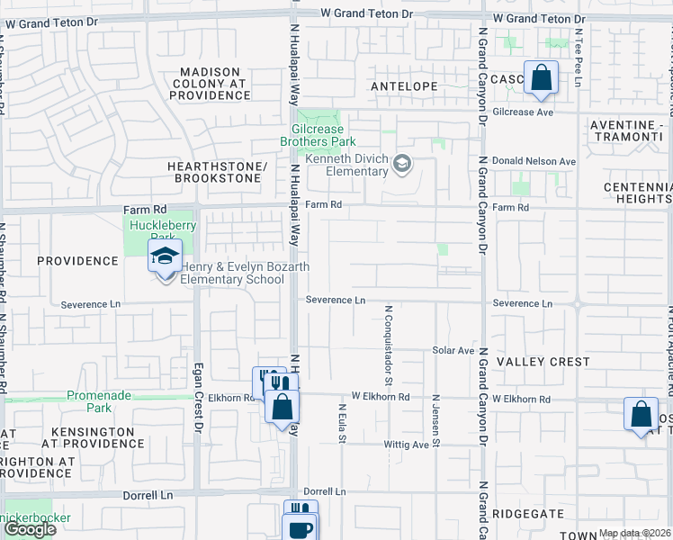 map of restaurants, bars, coffee shops, grocery stores, and more near 7460 Tucker William Street in Las Vegas