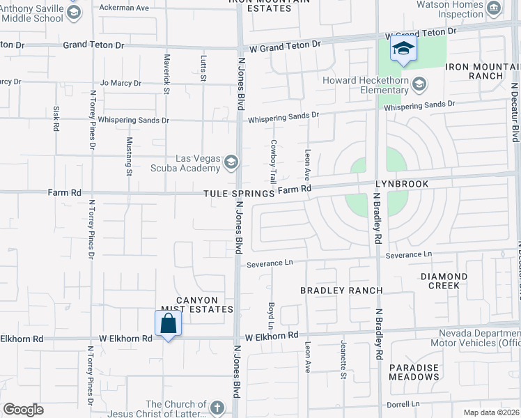 map of restaurants, bars, coffee shops, grocery stores, and more near 5864 Bargull Bay Avenue in Las Vegas