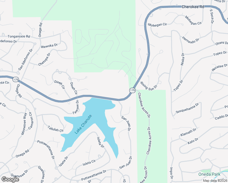 map of restaurants, bars, coffee shops, grocery stores, and more near Cherokee Road in Cherokee Village