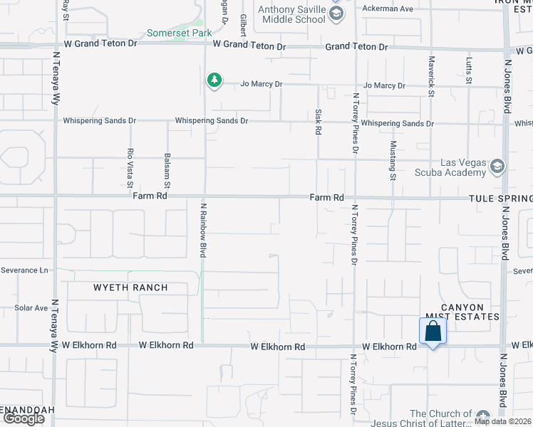 map of restaurants, bars, coffee shops, grocery stores, and more near 6600 Via Provenza Avenue in Las Vegas