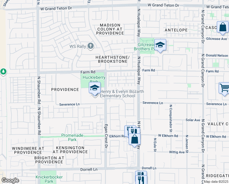 map of restaurants, bars, coffee shops, grocery stores, and more near 7431 Bretton Oaks Street in Las Vegas