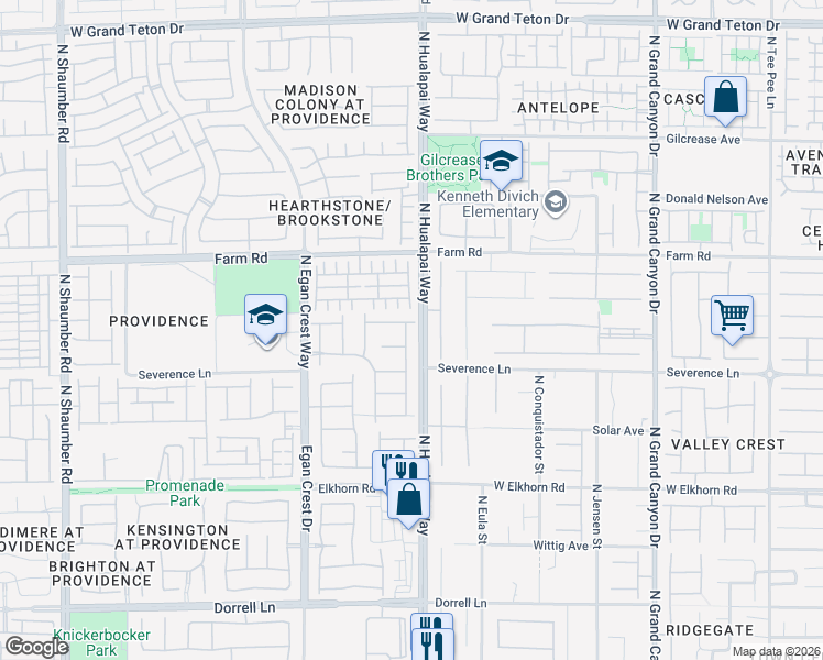 map of restaurants, bars, coffee shops, grocery stores, and more near 7428 Marbury Street in Las Vegas