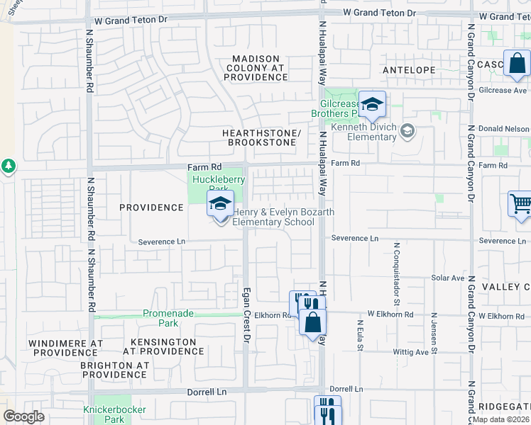map of restaurants, bars, coffee shops, grocery stores, and more near 7431 Bretton Oaks Street in Las Vegas