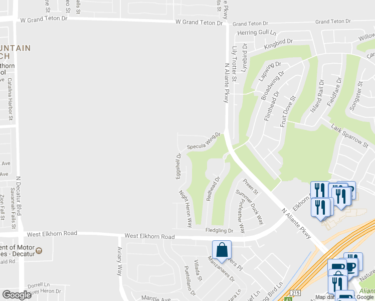 map of restaurants, bars, coffee shops, grocery stores, and more near 3909 Specula Wing Drive in North Las Vegas