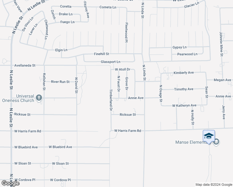 map of restaurants, bars, coffee shops, grocery stores, and more near 5280 North Faust Drive in Pahrump
