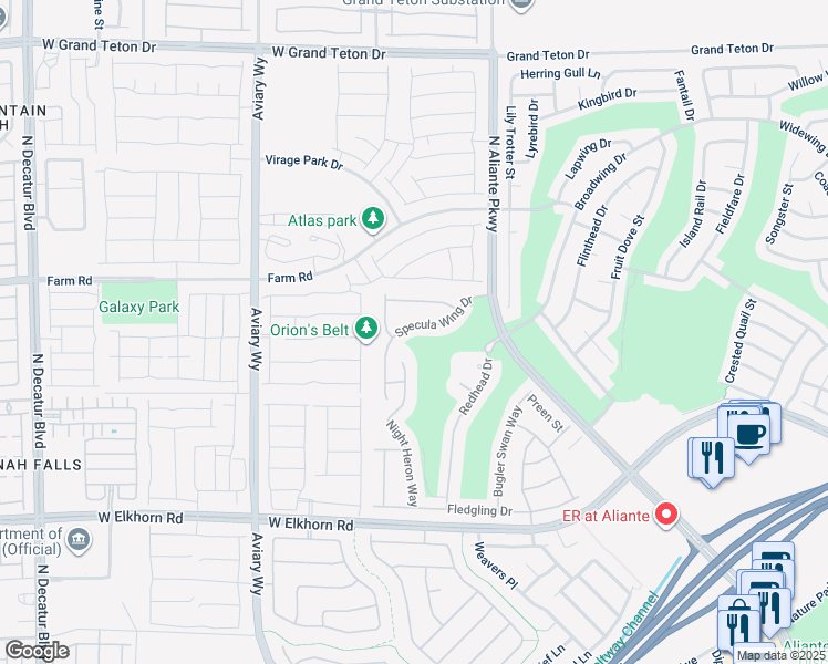 map of restaurants, bars, coffee shops, grocery stores, and more near 3905 Specula Wing Drive in North Las Vegas