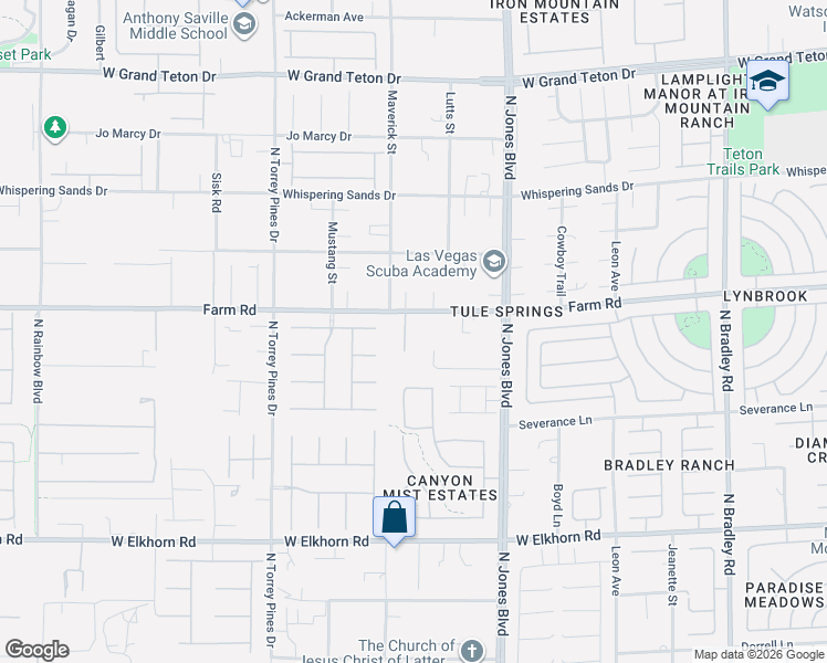 map of restaurants, bars, coffee shops, grocery stores, and more near 6170 Eisner Drive in Las Vegas