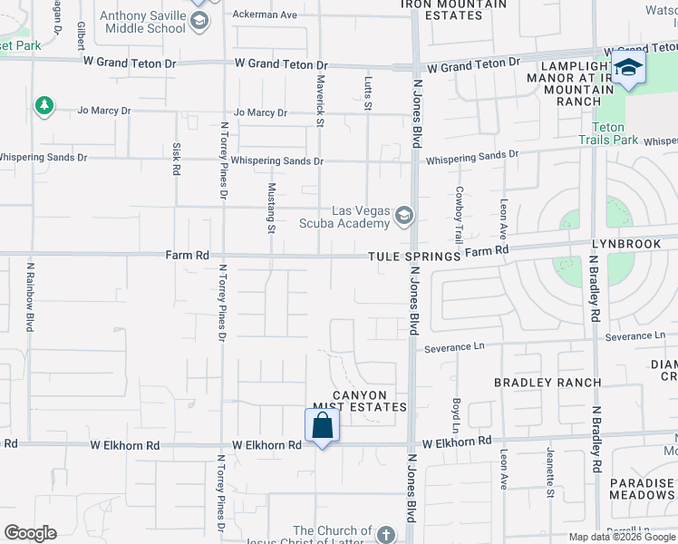 map of restaurants, bars, coffee shops, grocery stores, and more near 6170 Eisner Drive in Las Vegas