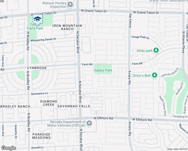 map of restaurants, bars, coffee shops, grocery stores, and more near 7520 Pink Moon Street in North Las Vegas
