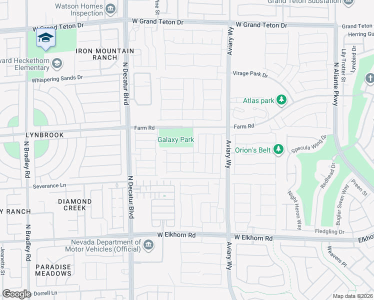 map of restaurants, bars, coffee shops, grocery stores, and more near 4456 Sapphire Moon Avenue in North Las Vegas