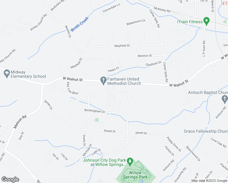 map of restaurants, bars, coffee shops, grocery stores, and more near 13 Mannington Court in Johnson City