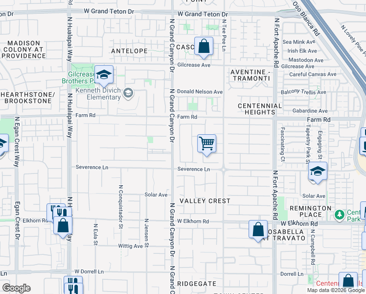 map of restaurants, bars, coffee shops, grocery stores, and more near 7428 Royal Crystal Street in Las Vegas