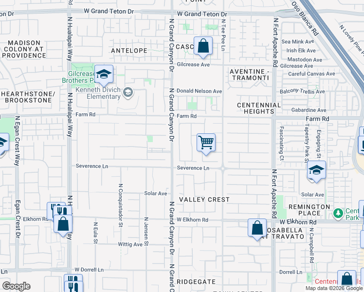 map of restaurants, bars, coffee shops, grocery stores, and more near 7428 Royal Crystal Street in Las Vegas