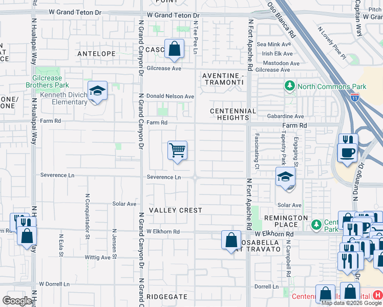 map of restaurants, bars, coffee shops, grocery stores, and more near 9408 Forest Edge Avenue in Las Vegas