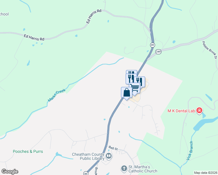 map of restaurants, bars, coffee shops, grocery stores, and more near 301-307 Frey Street in Ashland City