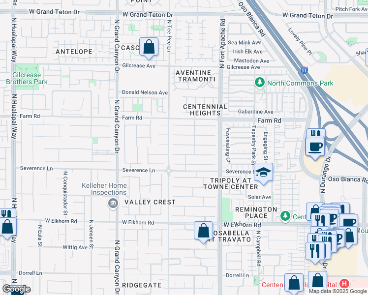 map of restaurants, bars, coffee shops, grocery stores, and more near 9377 Thunder Basin Avenue in Las Vegas
