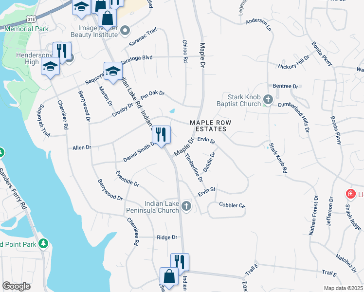 map of restaurants, bars, coffee shops, grocery stores, and more near 178 Maple Dr in Hendersonville