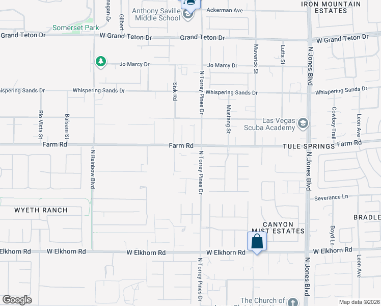 map of restaurants, bars, coffee shops, grocery stores, and more near Torrey Pines Drive in Las Vegas
