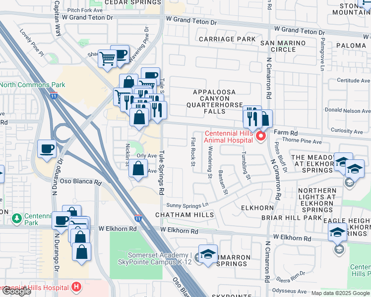 map of restaurants, bars, coffee shops, grocery stores, and more near 8307 Fort Hallock Avenue in Las Vegas