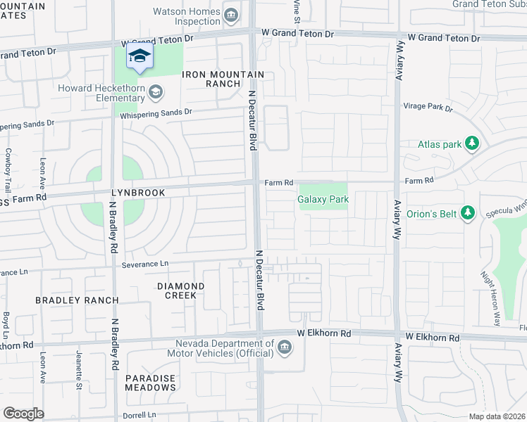 map of restaurants, bars, coffee shops, grocery stores, and more near 7515 Emerald Stars Street in North Las Vegas