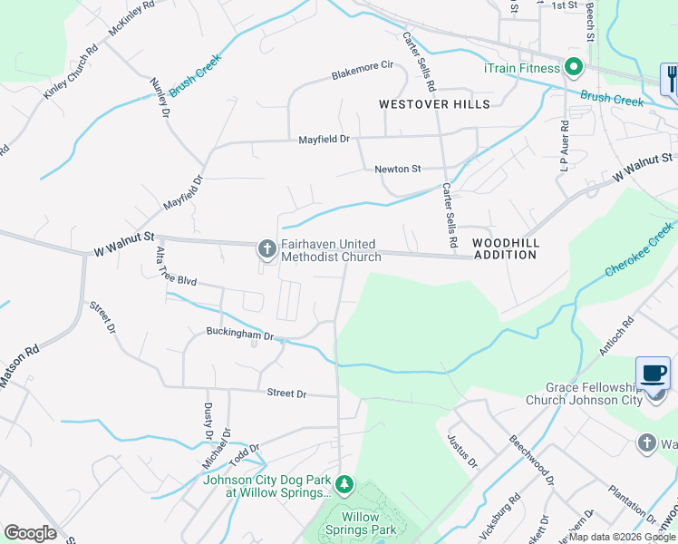 map of restaurants, bars, coffee shops, grocery stores, and more near 3 Mannington Court in Johnson City