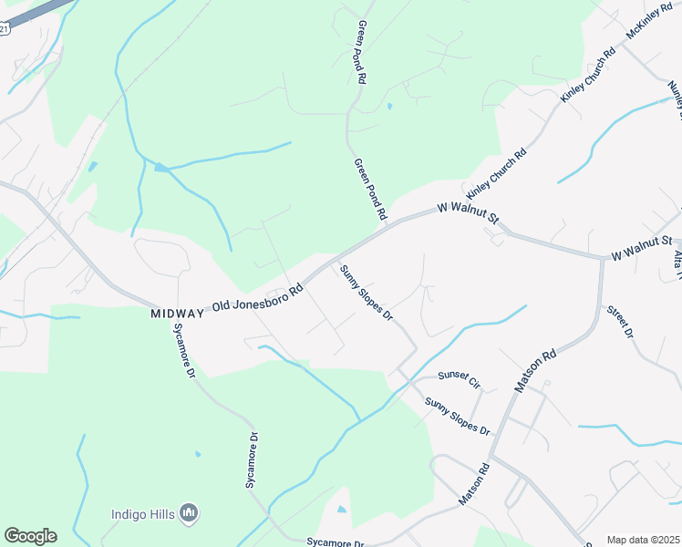 map of restaurants, bars, coffee shops, grocery stores, and more near 3805 Old Jonesboro Road in Jonesborough