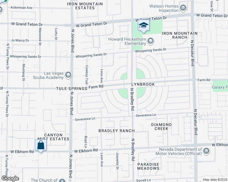 map of restaurants, bars, coffee shops, grocery stores, and more near 7568 Morning Brook Drive in Las Vegas