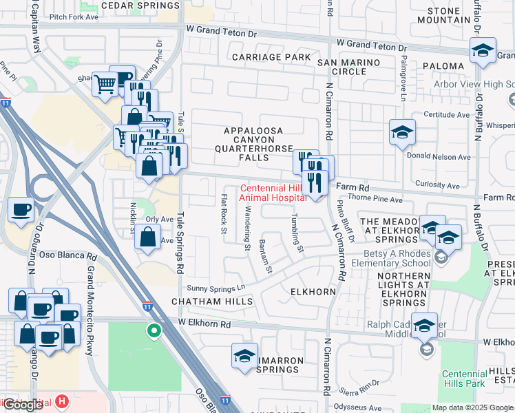 map of restaurants, bars, coffee shops, grocery stores, and more near 7517 Apple Cider Street in Las Vegas