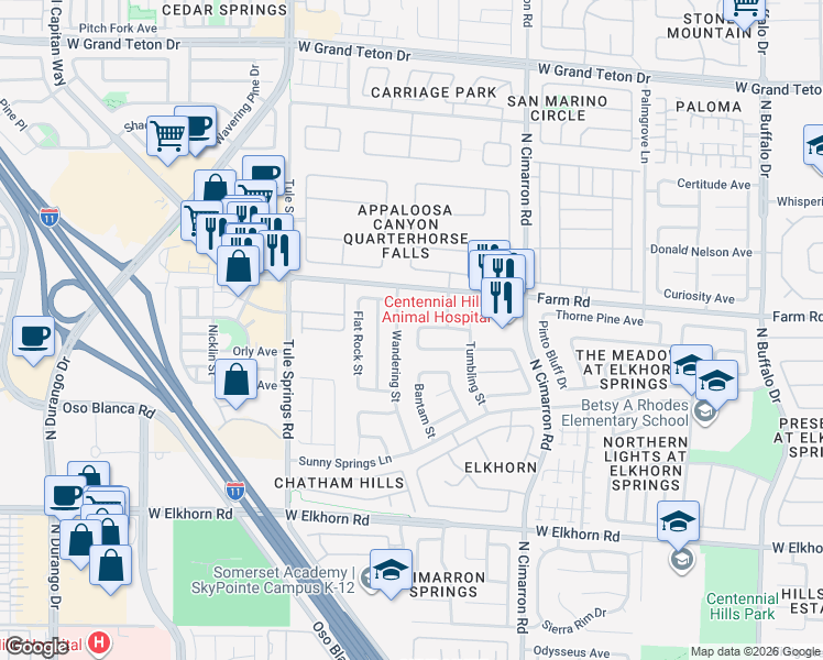 map of restaurants, bars, coffee shops, grocery stores, and more near 7517 Apple Cider Street in Las Vegas