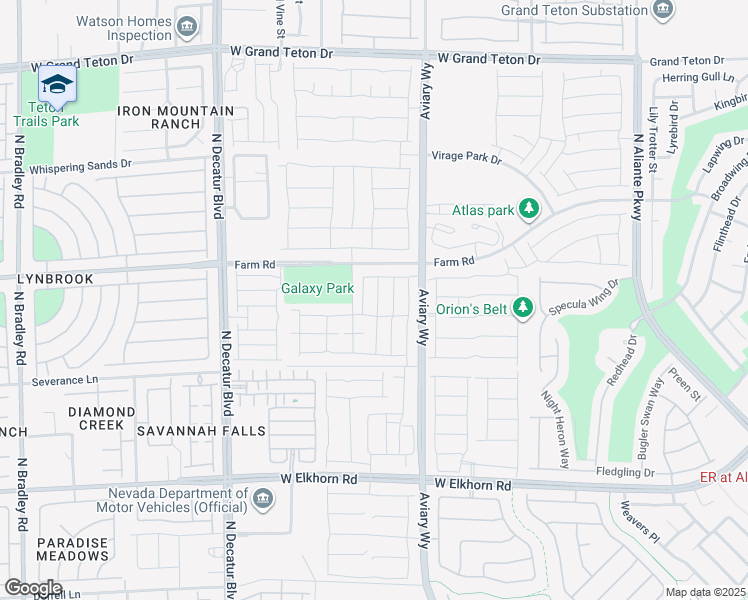map of restaurants, bars, coffee shops, grocery stores, and more near 7529 Garnet Moon Street in North Las Vegas