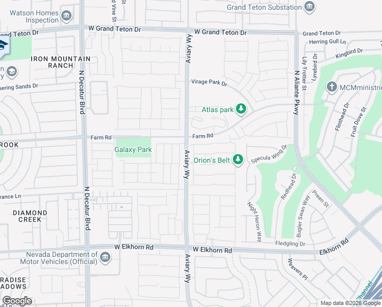 map of restaurants, bars, coffee shops, grocery stores, and more near 7527 Ardenno Street in North Las Vegas