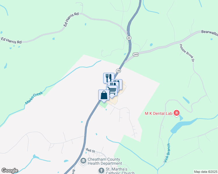 map of restaurants, bars, coffee shops, grocery stores, and more near 314 Frey Street in Ashland City
