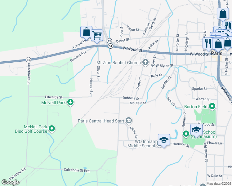 map of restaurants, bars, coffee shops, grocery stores, and more near 1010 Dobbins Street in Paris