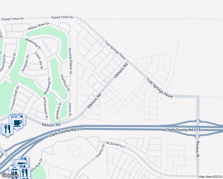 map of restaurants, bars, coffee shops, grocery stores, and more near 1720 Douglas Creek Street in North Las Vegas