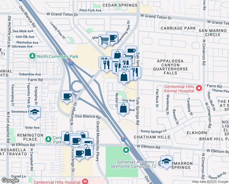 map of restaurants, bars, coffee shops, grocery stores, and more near 8509 West Kellman Avenue in Las Vegas