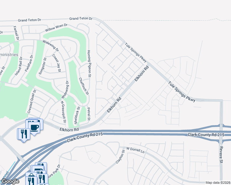 map of restaurants, bars, coffee shops, grocery stores, and more near 7531 Bryan Harbor Lane in North Las Vegas