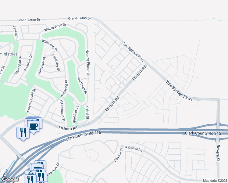 map of restaurants, bars, coffee shops, grocery stores, and more near 7531 Bryan Harbor Lane in North Las Vegas
