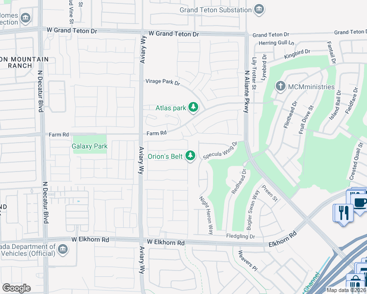 map of restaurants, bars, coffee shops, grocery stores, and more near 4054 Campriani Avenue in North Las Vegas