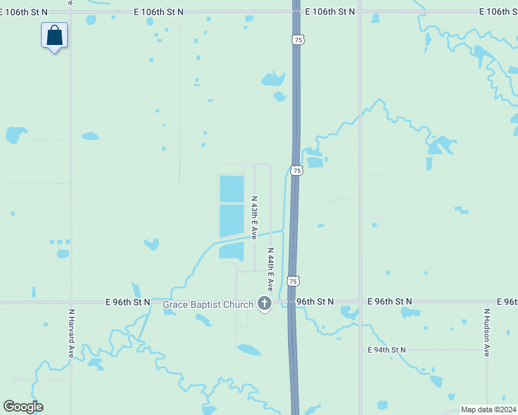 map of restaurants, bars, coffee shops, grocery stores, and more near 9911 North 43th East Avenue in Sperry