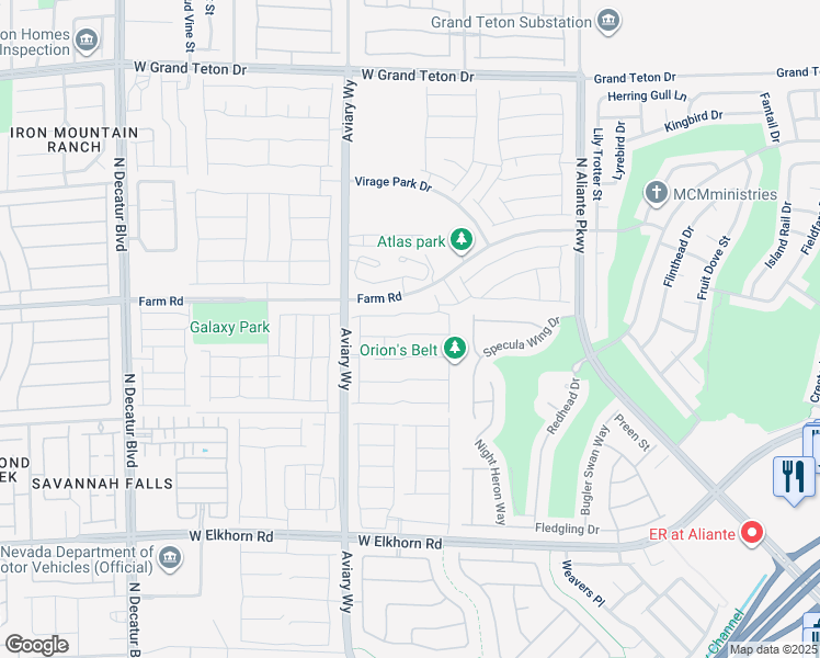map of restaurants, bars, coffee shops, grocery stores, and more near 4132 Campriani Avenue in North Las Vegas