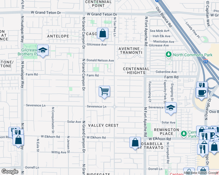 map of restaurants, bars, coffee shops, grocery stores, and more near 9413 Arcadia Woods Court in Las Vegas