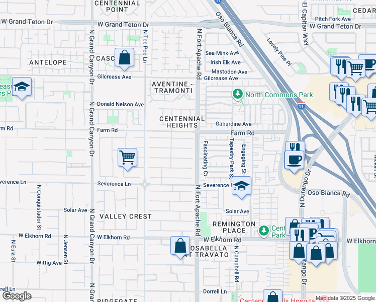 map of restaurants, bars, coffee shops, grocery stores, and more near 9337 Gold Lake Avenue in Las Vegas
